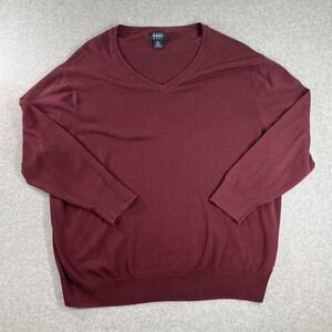 Harbor Bay Red V-Neck Pullover Long Sleeve Knit Sweater Men's Size 2XL